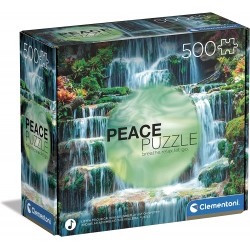 Clementoni - Peace Puzzle - The Waterfall - 500 pezzi - puzzle paesaggi, puzzle rilassanti - CL35117