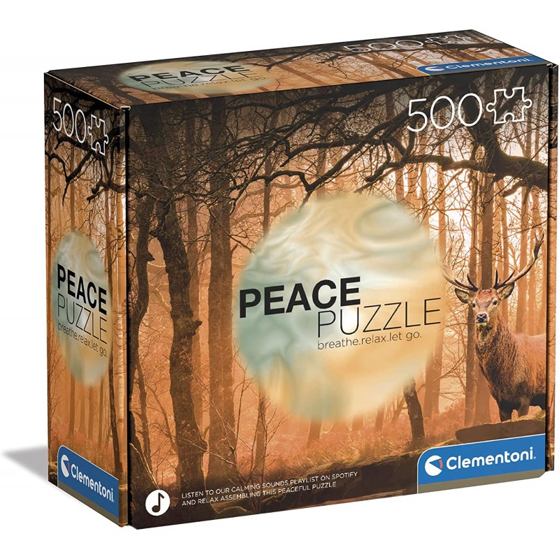 Clementoni - Peace Puzzle - The Forest - 500 pezzi - puzzle paesaggi, puzzle rilassanti, medium - CL35118