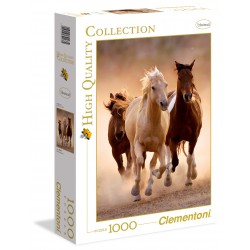 Clementoni-Running Horses Puzzle, 1000 Pezzi, Multicolore, 39168