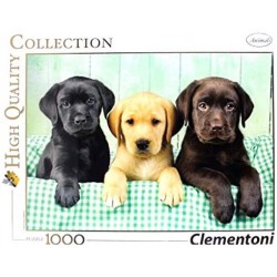 Clementoni-I Tre Labrador Puzzle, 1000 Pezzi, Multicolore, 39279