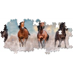 Clementoni - Puzzle High Quality Collection Panorama - Horses adulti 1000 pezzi, puzzle panoramico - CL39607