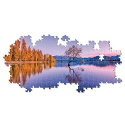 Clementoni Collection Panorama-Lake Wanaka Tree Adulti 1000 Pezzi, Puzzle panoramico, 39608