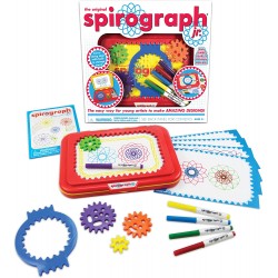 Grandi Giochi - Spirograph Junior, Set con spirografo e pennarelli lavabili, CLG05000