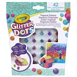 Crayola - Glitter Dots - Set Colori Assortiti (Colori Classici, Tropicali, Vivaci) - CRA041097