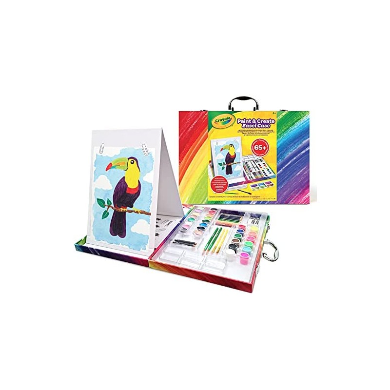 CRAYOLA- Valigetta Dipingi e Crea, 65 Pezzi, Regalo per Bambini, attività Creativa, età 4,5,6,7+, Multicolore, 04-1169