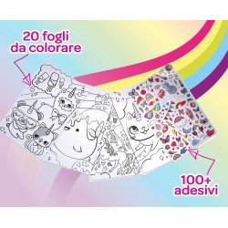 Crayola - Creations, Set Fantasia Unicorno, Album con 20 Pagine da Colorare e 100 Adesivi - CRA041174