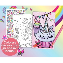 Crayola - Creations, Set Fantasia Unicorno, Album con 20 Pagine da Colorare e 100 Adesivi - CRA041174
