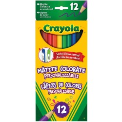 CRAYOLA Matite Colorate Personalizzabili, 12 Colori Assortiti, pretemperate, per Scuola e Tempo Libero, 3620