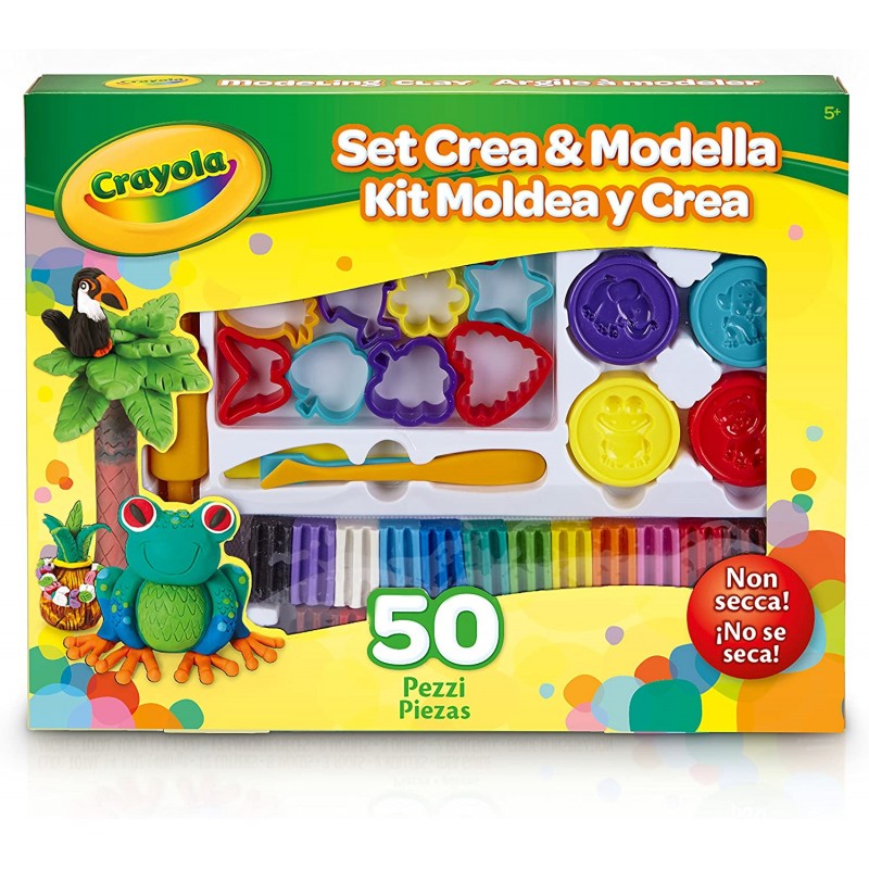 Crayola - Set Crea & Modella con La Plastilina, 50 Pezzi - CRA57-0321