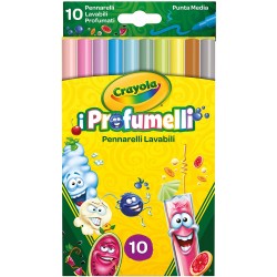 Crayola I Profumelli Pennarelli Lavabili Profumati, Punta Media, per Scuola e Tempo Libero, Colori Assortiti, 10 Pezzi, 58-5071