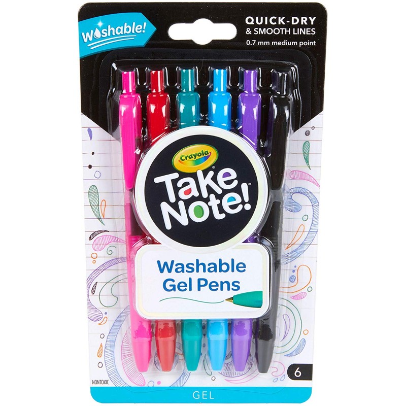 Crayola 58-6505 penna gel Nero, Blu, Verde, Rosa, Rosso, Viola 6 pezzo(i)