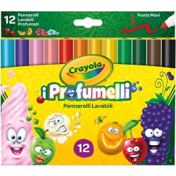 CRAYOLA-I Profumelli Pennarelli Lavabili Profumati, Punta Maxi, per Scuola e Tempo Libero, Colori Assortiti, 12 Pezzi, 58-8337