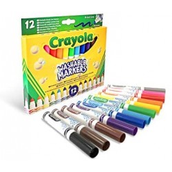 Crayola-12 Pennarelli Lavabili con Punta Maxi in Fibre Super-Resistente, 58-8340