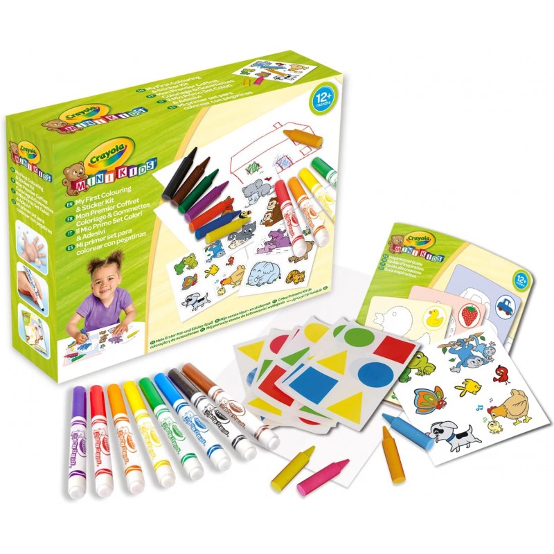 Crayola - Mini Kids, Il Mio Primo Set Colori & Adesivi - CRA81-0570