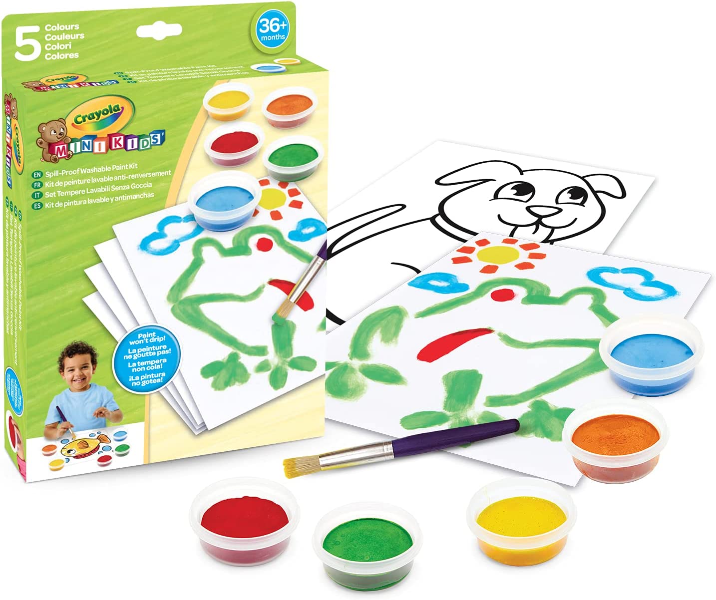 Crayola - Mini Kids - Tempere Lavabili per Bambini Formula Antigoccia -  CRA811483