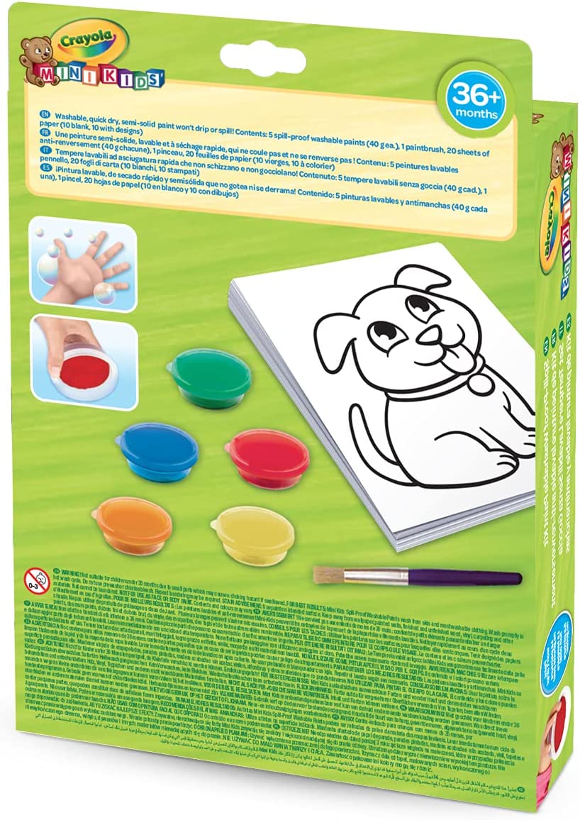 Crayola - Mini Kids - Tempere Lavabili per Bambini Formula Antigoccia -  CRA811483