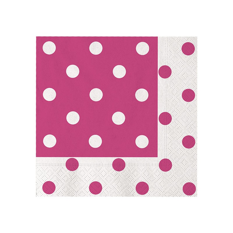 Tovaglioli Cm.33x33 Pois Fuxia Pz.20, DI60883