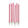 6 Candeline Con Supporto Pois Rosa, DI73105