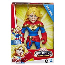 Hasbro - Playskool Heroes - Captain Marvel Super Hero Adventures Mega Mighties, action figure da 25 cm, E4132EU40E7933