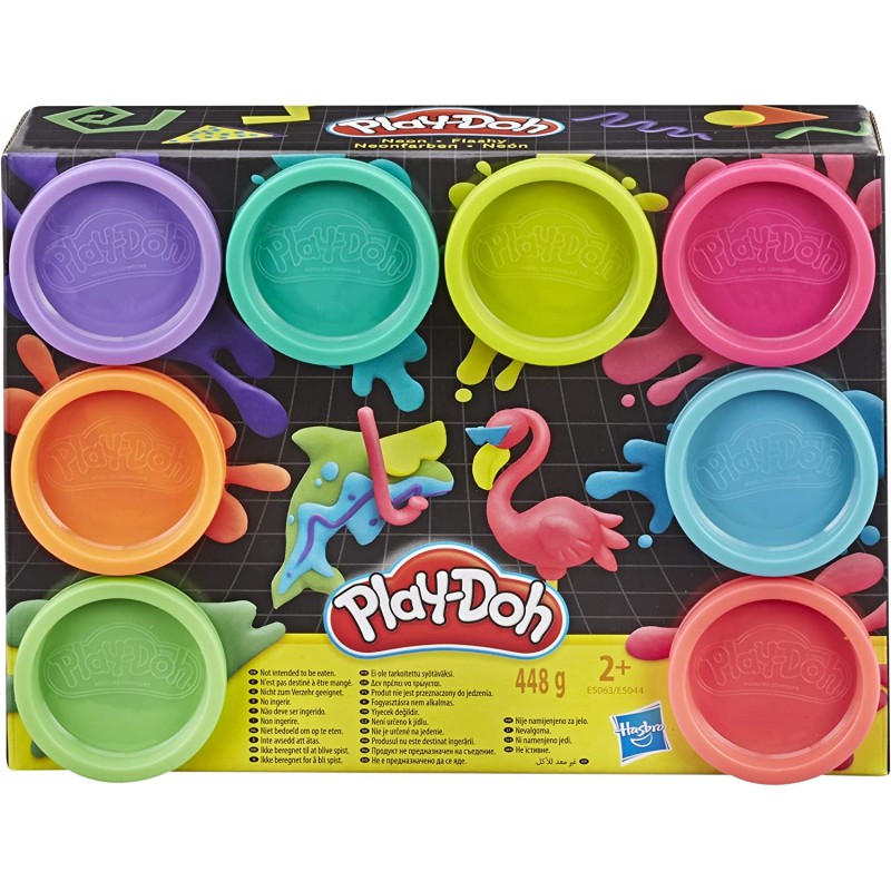 Hasbro Play-Doh 8 Pack Neon, 8 Barattoli, E5063EU40