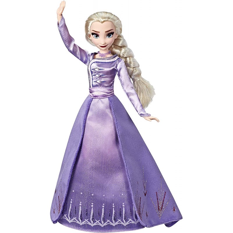 disney frozen 2 - fashion doll arendelle elsa con particolareggiato abito da viaggio blu ombreggiato ispirato al film disney fro