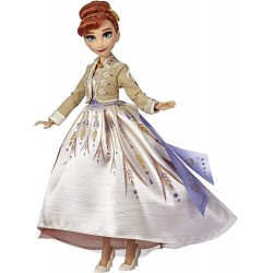disney frozen 2 - fashion doll arendelle anna con abito bianco scintillante da viaggio ispirato al film disney frozen 2 - giocat