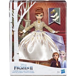 disney frozen 2 - fashion doll arendelle anna con abito bianco scintillante da viaggio ispirato al film disney frozen 2 - giocat