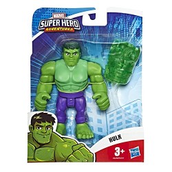 Hasbro - Playskool- Heroes The_Avengers Marvel Super Hero Adventures - Hulk (action figure da 12,5 cm), Multicolore, E6258EU40