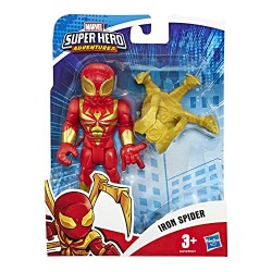 Hasbro - Playskool- Heroes Mega Mighties Avengers Mini Marvel Super Hero Adventures-Iron Spider (Action Figure da 12,5 cm), Mult