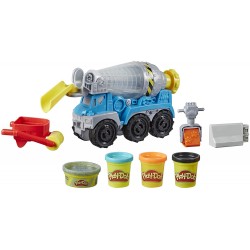 Play-Doh - Autocarro Betoniera (playset Play-Doh Wheels con pasta da modellare color cemento e in 3 colori atossici)