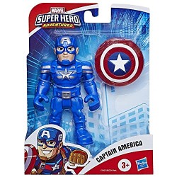 Hasbro - Playskool - Captain America con Accessorio Scudo (Marvel Super Hero Adventures, Action Figure 12.5 cm), E7927EU40