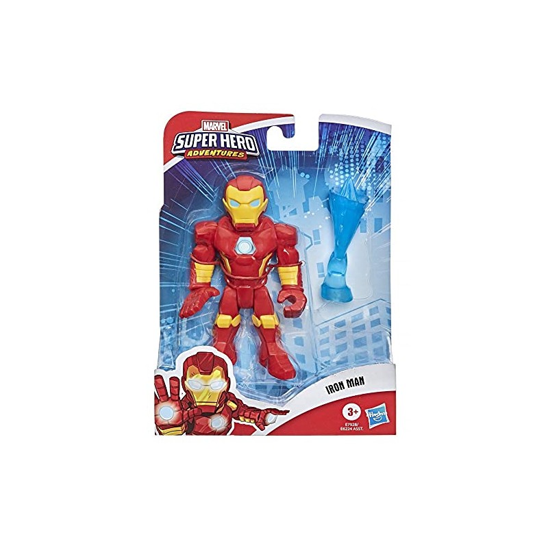 Hasbro - Playskool- Super Hero Adventures-Iron Man (Action Fugures 12,5 cm con Accessorio repulsore, Playskool Heroes), E7928EU4