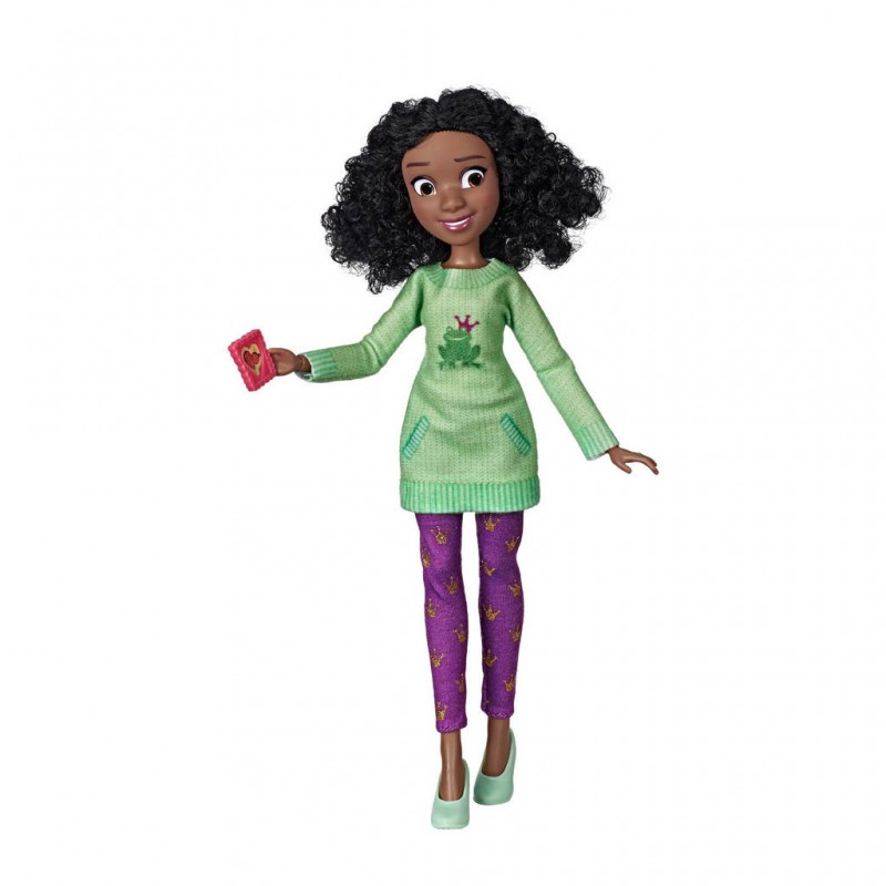 disney princess - tiana comfy squad (bambola con abiti ed accessori comodi, ispirata al film ralph spacca internet)