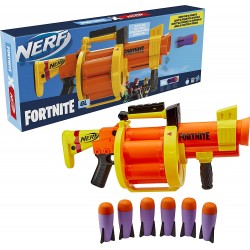 Nerf Fortnite - GL (blaster lanciarazzi con tamburo rotante, scudo e 6 razzi, ispirato al videogioco Fortnite).