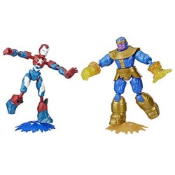 Avengers - Iron Patriot Contro Thanos Bend And Flex Dualpack (2 Action Figure Flessibili 15 cm)