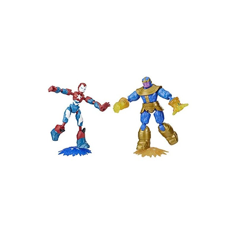 Avengers - Iron Patriot Contro Thanos Bend And Flex Dualpack (2 Action Figure Flessibili 15 cm)