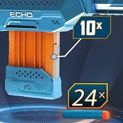 Hasbro Nerf-Nerf Elite 2.0-Echo CS-10 (blaster con caricatore a clip da 10 24 dardi inclusi) Giocattolo per bambini da 8 anni in