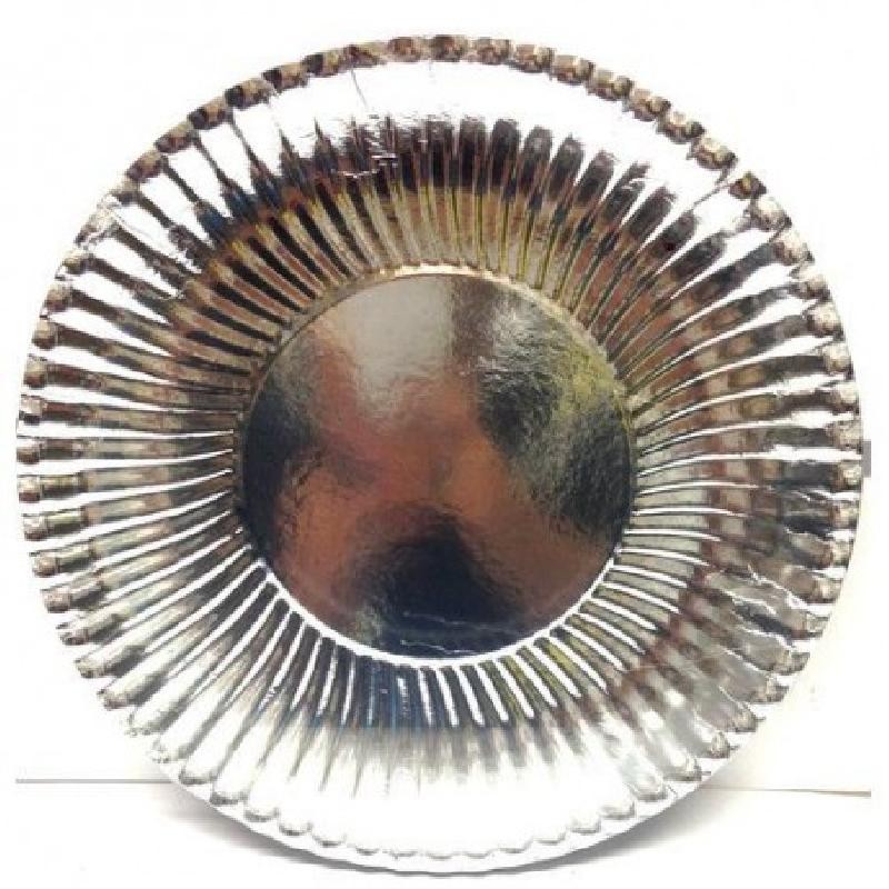 Piatti Piani plastificati per alimenti - Argento - 10 pz - Ø cm 26, ECARGENTO1 Piatti Piani plastificati per alimenti - Argento - 10 pz - Ø cm 26, ECARGENTO1