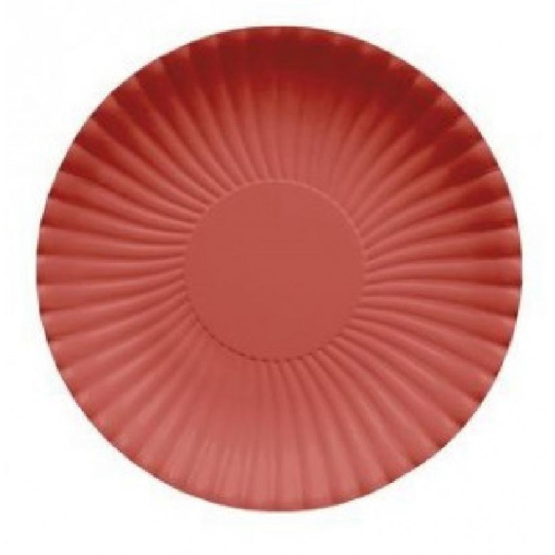 Piatti Piani plastificati per alimenti - Rosso - 10 pz - Ø cm 26, ECROSSO1