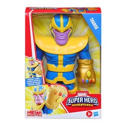 Hasbro - Playskool Heroes - Thanos Marvel Super Hero Adventures Mega Mighties, action figure 25 cm da collezione, F0022ES00