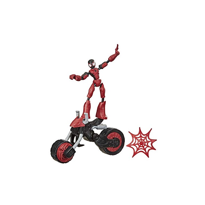 Hasbro - Spider-Man Bend And Flex, Action Figure Flex Rider Spider-Man da 15 cm e Motocicletta 2-in-1, F02365L00