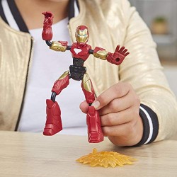 Hasbro - Avengers Bend and Flex, action figure Flex Rider Iron Man, personaggio da 15 cm e moto per bambini dai 6 anni in su, F0
