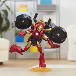 Hasbro - Avengers Bend and Flex, action figure Flex Rider Iron Man, personaggio da 15 cm e moto per bambini dai 6 anni in su, F0