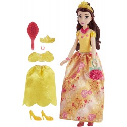 Hasbro Disney Princess Style Surprise Belle, bambola con 10 accessori segreti