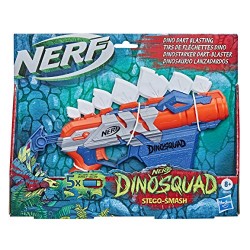 Hasbro-Nerf DinoSquad Stegosmash, blaster con supporto per 4, 5 dardi Nerf ufficiali, design Stegosauro spinoso, F0805EU4