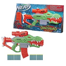 Hasbro - Nerf DinoSquad Rampage, Blaster motorizzato con caricatore, 20 Nerf, supporto per 10 dardi e design a forma di T-Rex, F