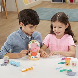 Hasbro - Play-Doh Dottor Trapanino, Giocattolo per Bambini dai 3 Anni in Su, con 8 Barattoli di Composto Modellabile, Colori Ass