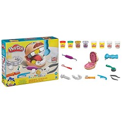 Hasbro - Play-Doh Dottor Trapanino, Giocattolo per Bambini dai 3 Anni in Su, con 8 Barattoli di Composto Modellabile, Colori Ass