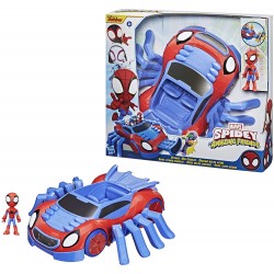 Hasbro - Spidey e i Suoi Fantastici Amici - Ultimate Web-Crawler, Include Veicolo spara Colpi e Un Personaggio da 10 cm, per Bam