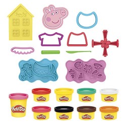 Hasbro - Play-Doh Stylin Set con 9 barattoli di Composto modellabile atossico, 11 Accessori, Giocattolo di Peppa Pig, F14975L00